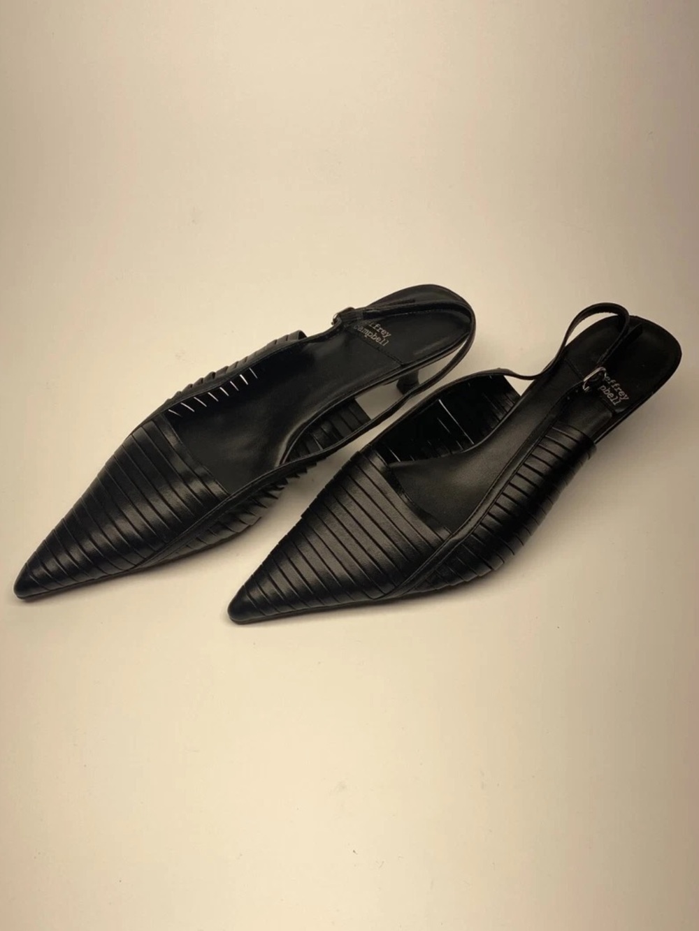 Jeffrey Campbell Black Pointed Slingback Mules